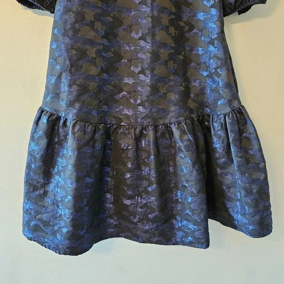 Zara Blogger's Favorite Jacquard Metallic Blueblack Oversized Women's Dress S. - Picture 15 of 16